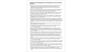 Publizierte Forschungsergebnisse aus Förderprojekten der Schram-Stiftung 2004-2021 (Cover)
